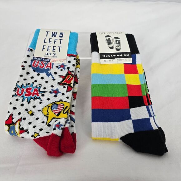 Two Left Feet Sock Co Unisex Adult Small & Large/XL 1 Pair or Each Size - Picture 1 of 10